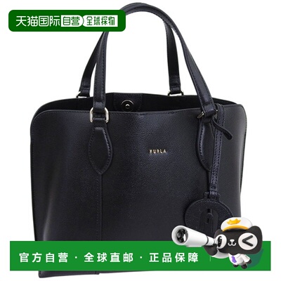 日本直邮Furla 女士 VITTORIA New-M 黑色皮革手提包 (WB01510ARE