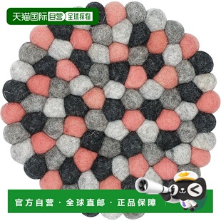 【日本直邮】丸真 Nepal 尼泊尔Pokopoko 圆形锅垫 粉色 手工制作