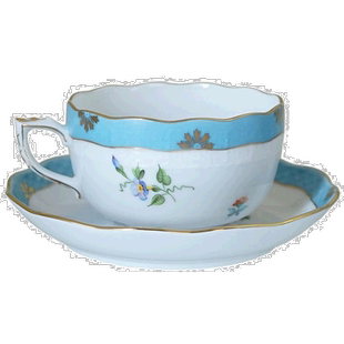 日本直邮赫伦德茶杯碟玫瑰郁金香西式餐具 200ml 手绘 724000 RTF