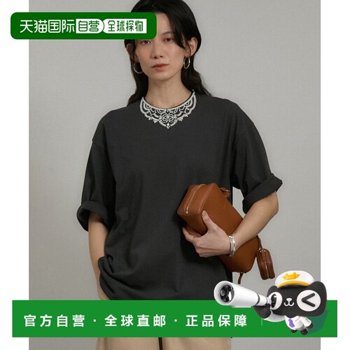 日本直邮SALON adam et rope' 女士珠宝刺绣宽松T恤 2025ASHM3525