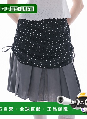 1h可退 日本直邮idem 女士格纹抽绳百褶中长裙 IDJEP244002半身裙