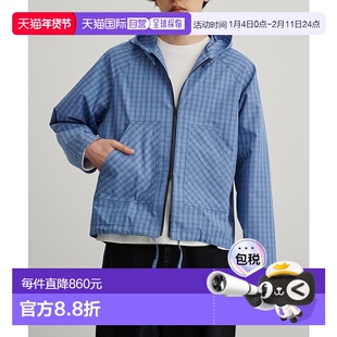 1h可退 日本直邮PUBLIC TOKYO 男士轻盈格纹连帽衬衫 155200005