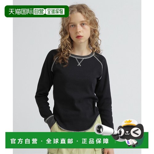 1h可退 日本直邮AVIREX 女装 双色蜂巢纹针织长袖T恤 宽松圆领 女