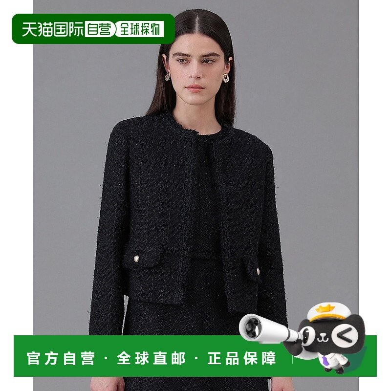 1h可退 日本直邮ANAYI 女装 宽松 原创混纺呢料 无领夹克 半开襟