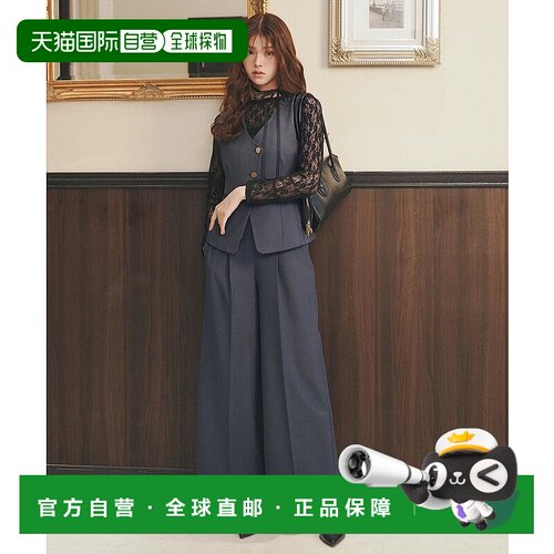 1h可退 日本直邮Swingle 女装 高腰宽松西裤 金扣设计 显腿长直筒
