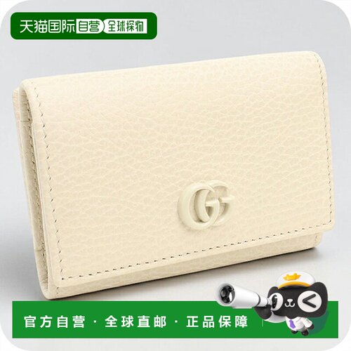 日本直邮GUCCI 女士三折钱包 双G标志 皮革 644407 白色
