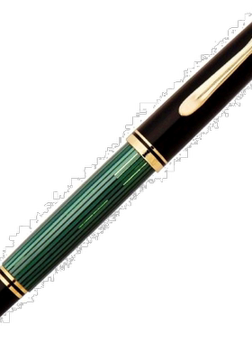 【日本直邮】pelikan书写工具百利金钢笔Fine绿色条纹M400握感舒