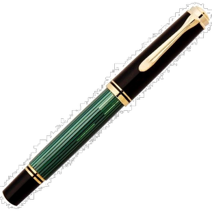 【日本直邮】pelikan书写工具百利金钢笔Fine绿色条纹M400握感舒
