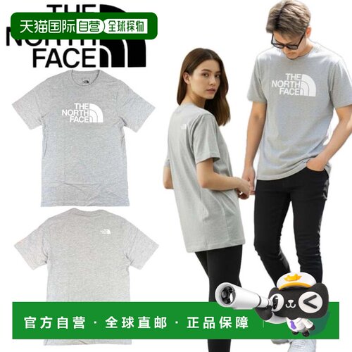 日本直邮The North Face 半袖T恤 NF0A8B6J 灰色 半圆印花 海外版