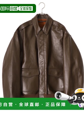 1h可退 日本直邮AVIREX7522男装A-2牛皮夹克 宽松版型油蜡处理软