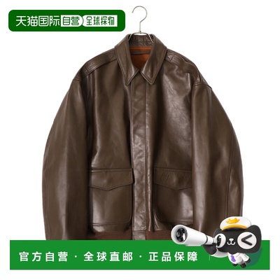 1h可退 日本直邮AVIREX7522男装A-2牛皮夹克 宽松版型油蜡处理软