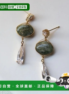 1h可退 日本直邮cui-cui彩宝水晶镀金耳环绿色蓝晶石850631cuicui