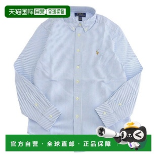 男士 女士衬衫 Ralph 服装 棉质蓝色条纹 Lauren
