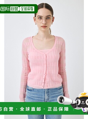 日本直邮MOUSSY SHEER BORDER [粉色] 开衫背心 MO1164EW036271