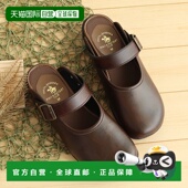 日本直邮女士系带凉鞋 底适合办 低跟坡跟鞋 行走舒适轻便秋冬季 凉鞋