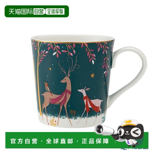 日本直邮Portmeirion Sarah Miller 伦敦林地故事驯鹿马克杯340ml