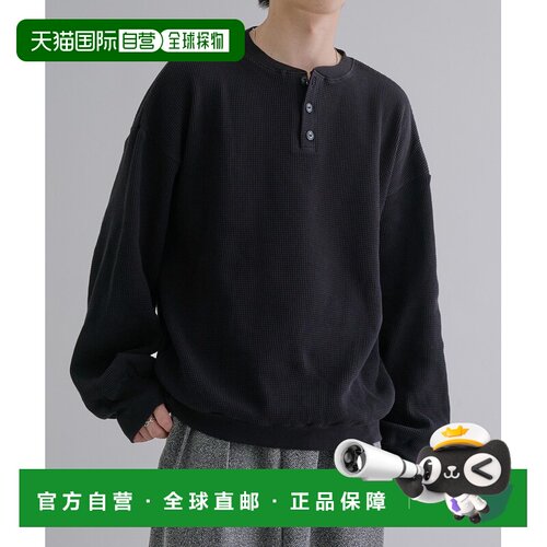 1h可退 日本直邮epnok 男女同款 华夫纹亨利领T恤 宽松休闲设计 5