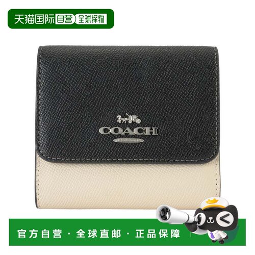日本直邮蔻驰 COACH 奥莱款 二折钱包 CF446 SVNOK 粉笔黑多色