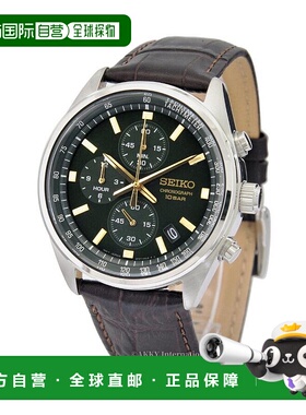 日本直邮Seiko 精工 男士手表 计时码表 绿色表盘 SSB385P1 男士[