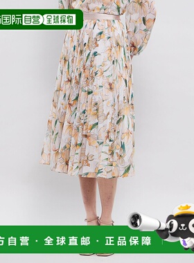 1h可退 日本直邮EPOCA 女士水彩花卉印花褶皱裙 M5S23529__半身裙