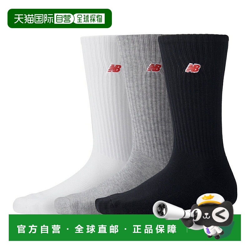 日本直邮New Balance 袜子贴片徽标 3P 袜子白色多色 LAS33763 WM