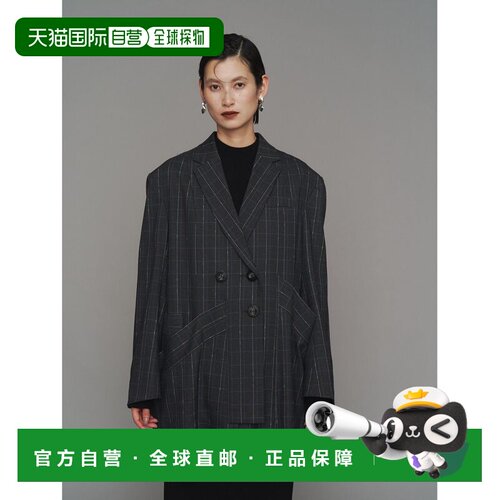 1h可退 日本直邮UN3D. 女士立体剪裁长款线条拼接设计西装外套 52