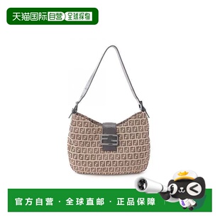 日本直邮中古Fendi芬迪女包A级95新Shoulder bag肩包帆布单肩包浅