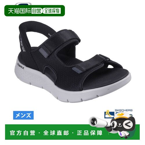 日本直邮SKECHERS 斯凯奇一脚蹬凉鞋男士运动凉鞋黑色Go Walk Fle