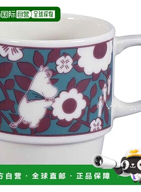 【日本直邮】山加 Moomin 堆叠陶瓷杯 (340ml) 绿色 127186 复古