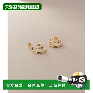 日潮跑腿COCOSHNIK K18 钻石狭缝环状耳钉 405-76671耳环戒指