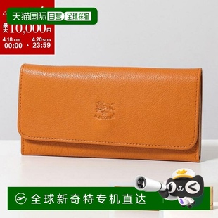 女士男士 日本直邮IL SCW009 BISONTE 皮革图标标志 三折长钱包