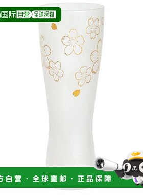 【日本直邮】Adelia 啤酒杯 樱花金 415ml 日本制 6468 Large