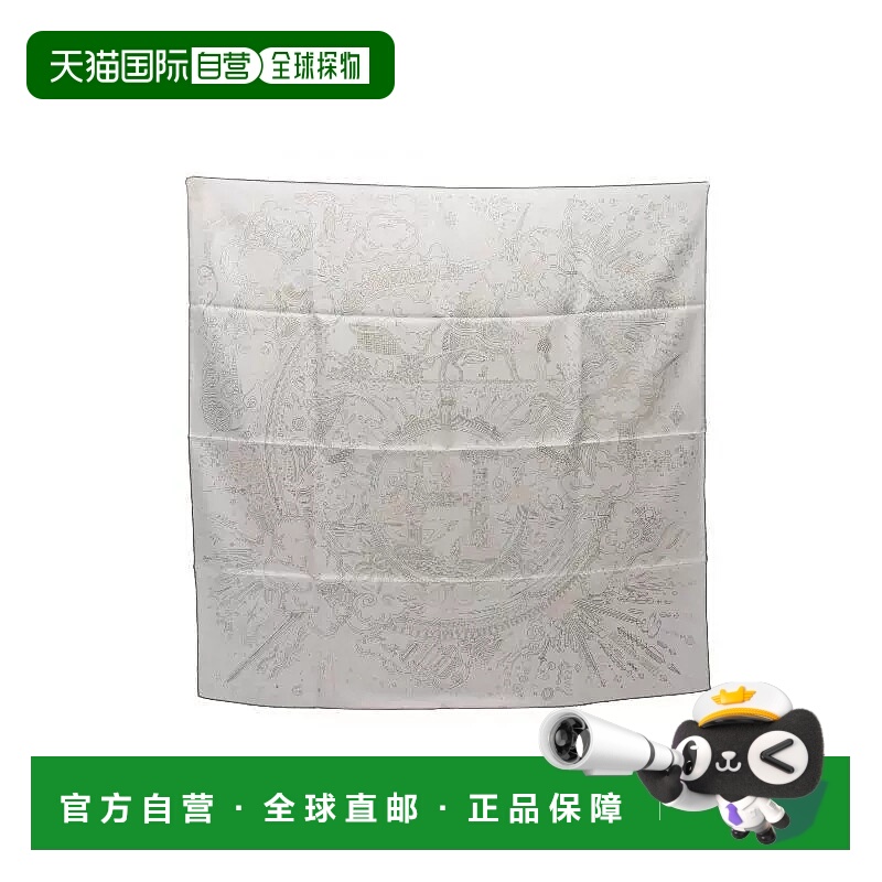 1h可退 日本直邮中古Hermes爱马仕女S级99新carres 90丝绸围巾/丝