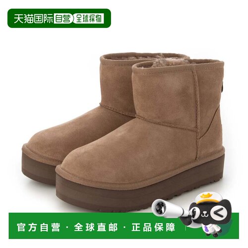 日本直邮UGG 1143700K经典迷你平台雪地靴 洛基橡木色