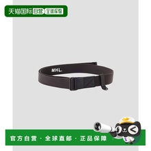 1h可退 日本直邮MHL. 女士 织带与皮革拼接 D形环 织带腰带 59552