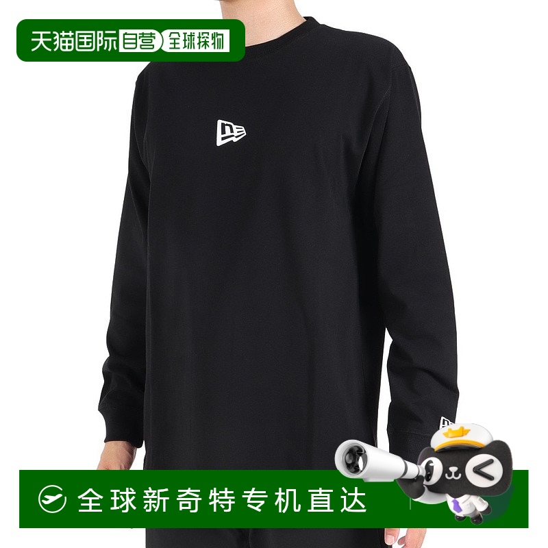 日本直邮New Era Logo印花圆领套头长袖T恤 男女同款 黑色新款