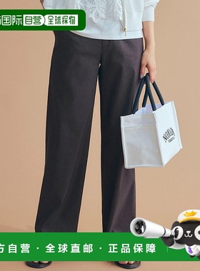日本直邮23区 亚麻粘胶弹力阔腿裤 [234613EW16631]裤子休闲裤