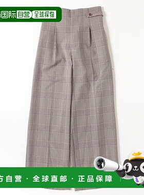 1h可退 日本直邮TRUDEA 女装 侧边袢设计 格纹半阔腿裤 80902