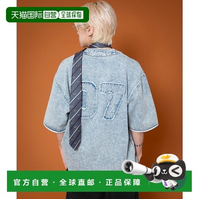 1h可退 日本直邮LTR DEPTH 男女同款 棒球丹宁印花衬衫 半袖 宽松