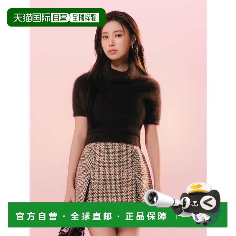 日本直邮SNIDEL 可持续罗纹格纹迷你短裙 [SN1728EW045322]