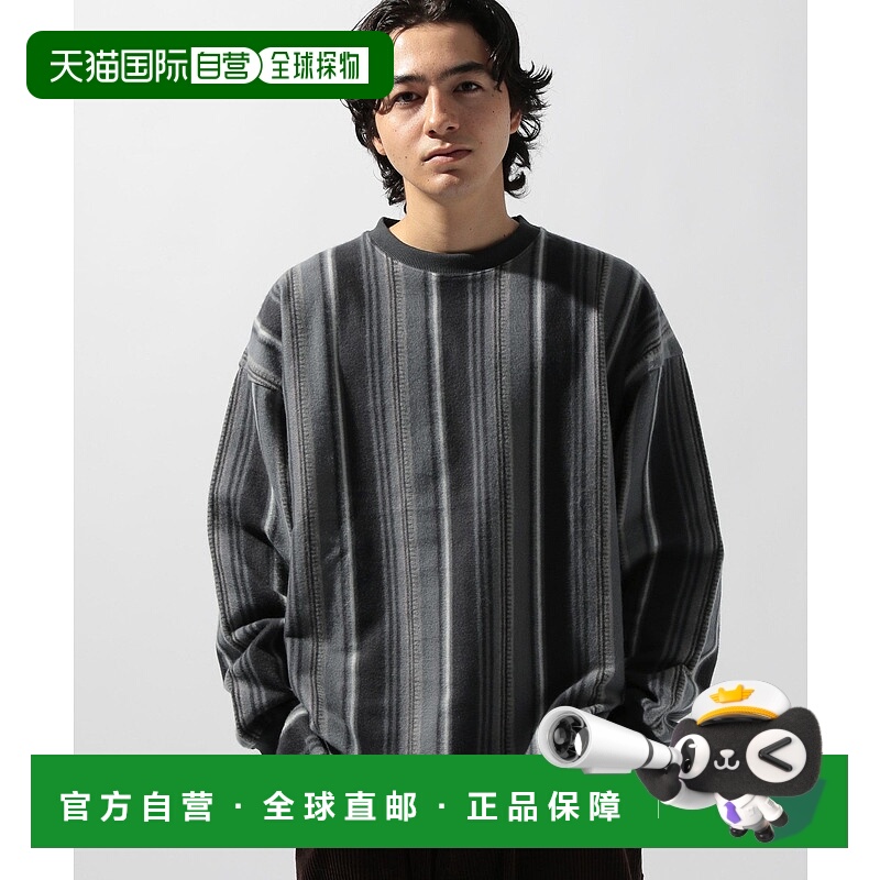 1h可退 日本直邮niko and... 男装 起毛处理 条纹宽松长袖T恤 607