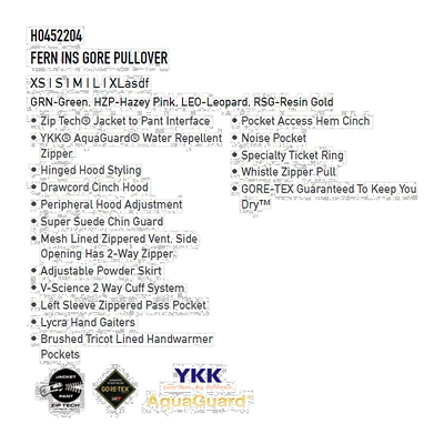 日本直邮VOLCOM 福尔康姆 FERN INS GORE PULLOVER 外套 女式防水