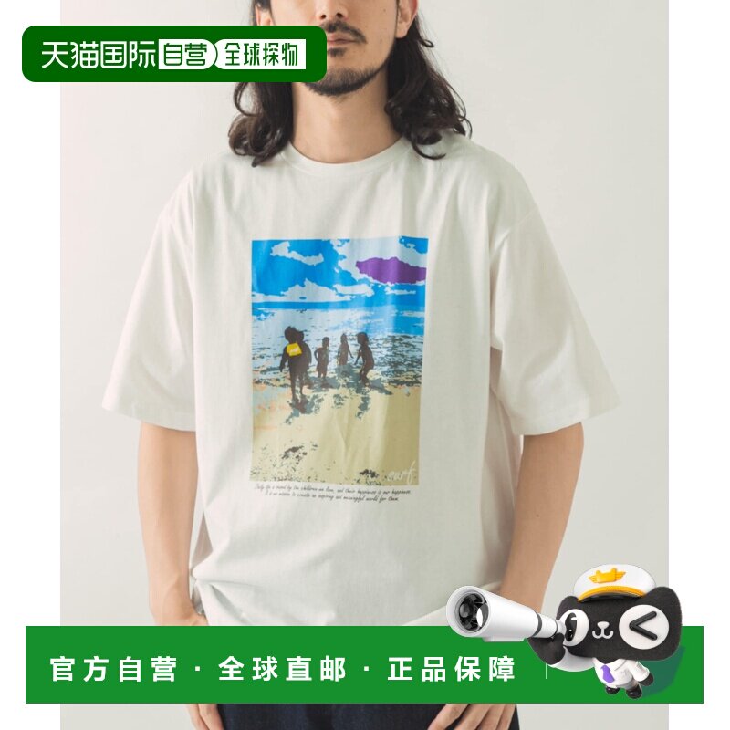 URBAN RESEARCH 男士 纯棉冲浪风印花T恤 IT26230【付后1h可退】