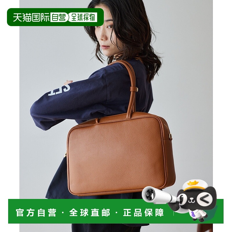 1h可退 日本直邮MILOS 女士 意大利牛皮方型手提包 可斜挎 背面拉