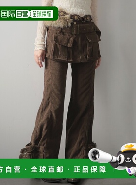 日本直邮Ulysses 女装 高腰叠穿灯芯绒阔腿裤 2WAY设计 DSY25W067