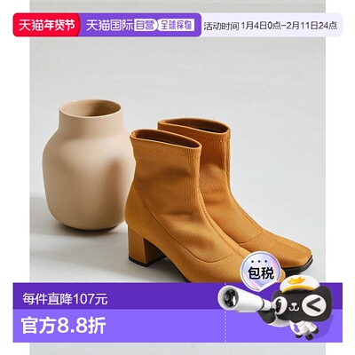 日本直邮Oriental Traffic 方形鞋头单元靴 [41407 OR526BW002749