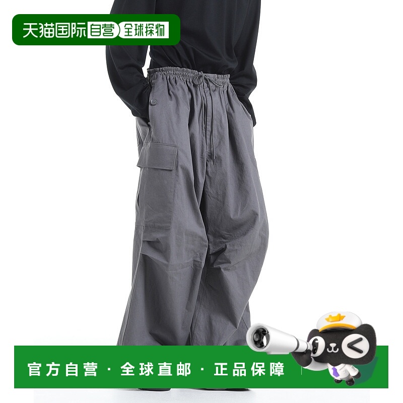 1h可退 日本直邮Y-3 男装 棉麻混纺 多口袋工装裤 半松紧设计 KE2