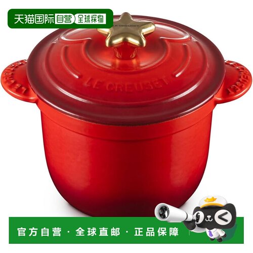 【日本直邮】酷彩 铸铁锅 米奇/可可特 18cm 樱桃红 烤箱洗碗机可