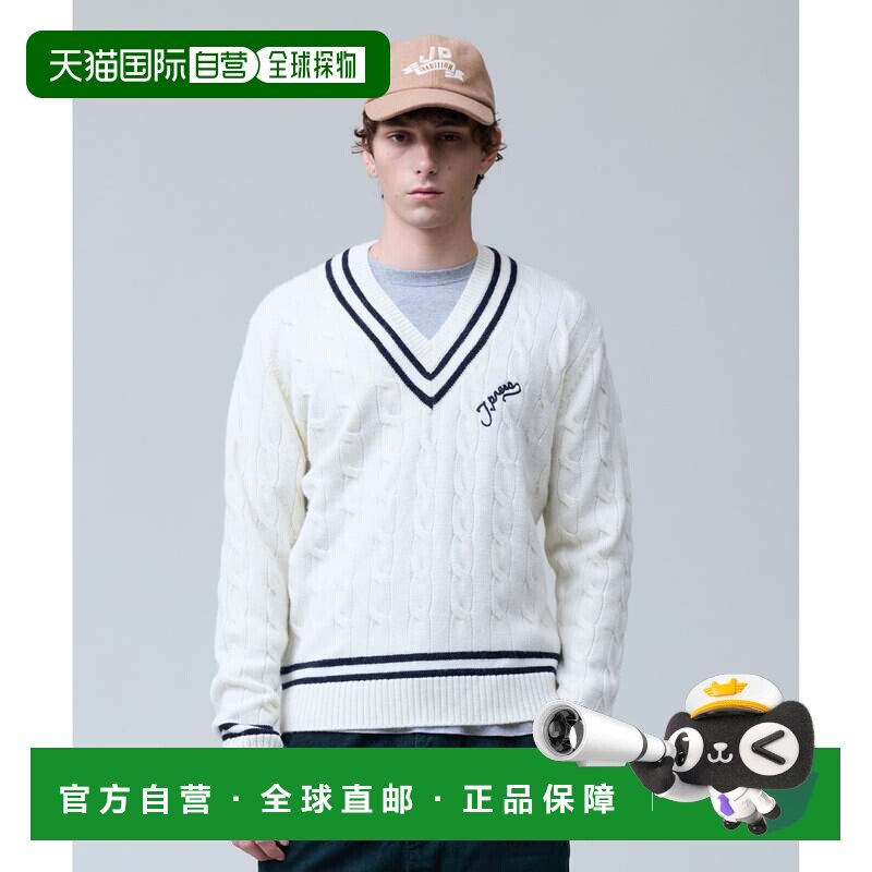 日本直邮ONWARD NYUZELESS 羊毛麻花儿童针织衫 象牙色系毛衣