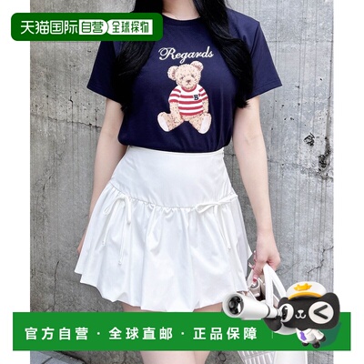 日本直邮INGNI 女士 熊图案Logo短袖T恤 1261100318